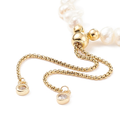 Natural Pearl Beaded Slider Bracelet for Women