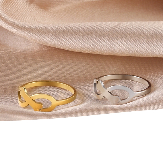 Кольца из нержавеющей стали с бесконечной костью, украшения для унисекс