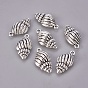 Tibetan Style Alloy Pendants, Lead Free and Cadmium Free, Trumpet Shell, 25.5x13x5.5mm, hole: 2mm