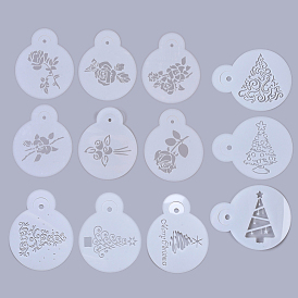 Gorgecraft Plastic Drawing Stencil, Drawing Scale Template, For DIY Scrapbooking, Rose & Christmas Tree