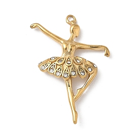 304 подвески из нержавеющей стали, танцор, со стразами, ионное покрытие (ip), с целью перехода в кольце