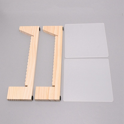 Wood Gramophone Record Storage Rack, with Acrylic Board