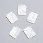 Natural White Shell Mother of Pearl Shell Pendants, Rectangle with Saint