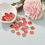 2 Sets 2 Styles Golden Plated Alloy Enamel Charms, Enamelled Sequins, Flat Round