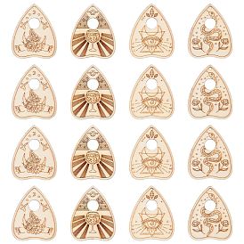 40 шт. 4 стили необработанных деревянных планшеток, сердце с узором в виде цветка, змеи и глаз, для художественной росписи своими руками