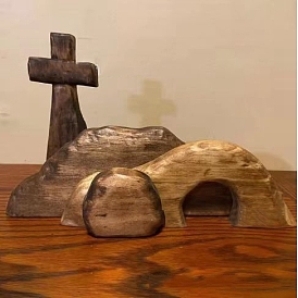 Пасха деревянная пустая гробница витрина украшения, крестик