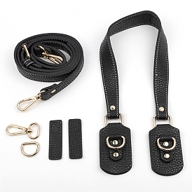 Imitation Leather Bag Strap Set, with Handle and Clasp, for Bag Replacement Accessories