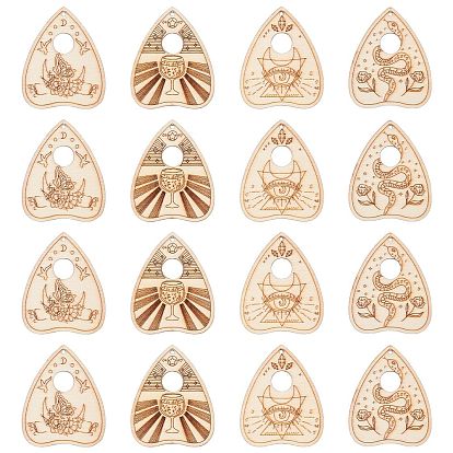 40 шт. 4 стили необработанных деревянных планшеток, сердце с узором в виде цветка, змеи и глаз, для художественной росписи своими руками