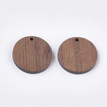 Walnut Wood Pendants, Flat Round