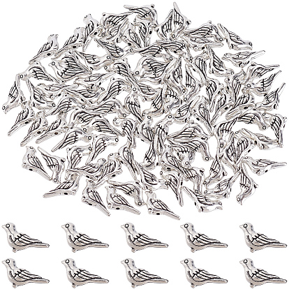 Сплавочные овальные бусины тибетского стиля , птица