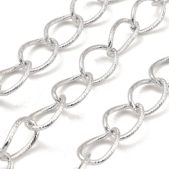 Aluminium Curb Chains, Texture, Unwelded, with Spool