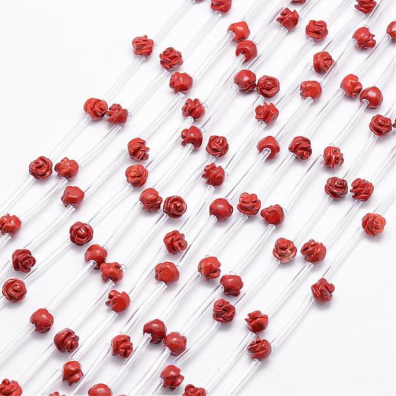 Natural Red Jasper Scattered Beads, Rose