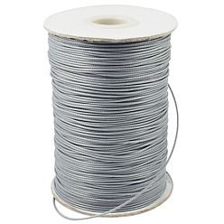 Light Grey Waxed Polyester Cord, Bead Cord, Light Grey, 0.5mm, about 169.51~174.98 Yards(155~160m)/Roll