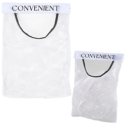 White 6Pcs Polyester Hanging Storage Bags with Hook and Loop Fastener, Rectangle, White, 357x255x3.5mm