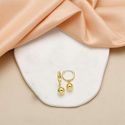 Настоящее золото 18K Круглые латунные серьги-кольца, реальный 18 k позолоченный, 27x10 мм