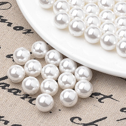 White Eco-Friendly Plastic Imitation Pearl Beads Strands, High Luster, Grade A, Round, White, 12mm, Hole: 1mm, about 100pcs/strand, 47.24 inch