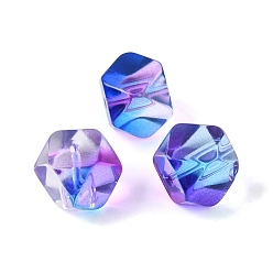 Medium Orchidee Backfarbe transparente Glasperlen, Vieleck, facettiert, Medium Orchidee, 11x11.5x11.5 mm, Bohrung: 1.5 mm