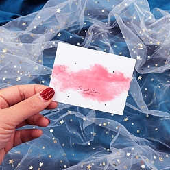 Pink 100карточки для демонстрации ювелирных изделий на бумаге с облачной печатью, для показа ювелирных изделий, прямоугольные, розовые, 6x8 см