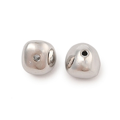 Платинированный Латунные бусины, без кадмия, без никеля и без свинца, самородки, Реальная платина, 8x10x10 мм, отверстие : 1 мм