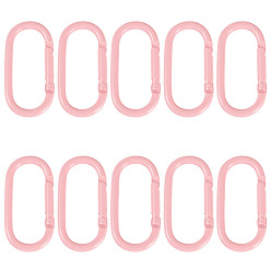 Pink 10шт. сплав пружинных затворных колец, овальные, розовые, 50x25x4 мм