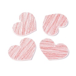 Light Coral Acrylic Pendants, Red Heart, Light Coral, 31x39x2mm, Hole: 1.6mm