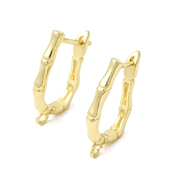Золотой Фурнитура для сережек-колец из бамбука и латуни, с горизонтальными петлями, запереть, золотые, 22x14x2.5 мм, отверстие : 1.6 мм, штифты : 1 мм