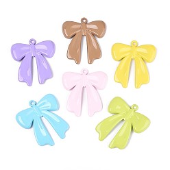 (52) Непрозрачная лаванда Спрей окрашены сплава большие кулоны, бантом, без кадмия, без никеля и без свинца, разноцветные, 59.5x53x6 мм, отверстие : 4 мм