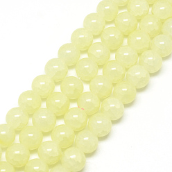 Beige Baking Painted Crackle Glass Bead Strands, Round, Beige, 8mm, Hole: 1.3~1.6mm, about 100pcs/strand, 31.4 inch