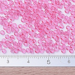 (RR1318) Dyed Transparent Camellia MIYUKI Round Rocailles Beads, Japanese Seed Beads, (RR1318) Dyed Transparent Camellia, 11/0, 2x1.3mm, Hole: 0.8mm, about 1100pcs/bottle, 10g/bottle