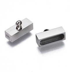 Stainless Steel Color Non-Tarnish 201 Stainless Steel Cord Ends, End Caps, Stainless Steel Color, 6x13.2x4.2mm, Hole: 1.5mm, Inner Diameter: 12x3mm