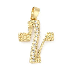 Настоящее золото 18K Кулон из циркония, самородки, долговечный, без свинца и без кадмия, стойки покрытие, реальный 18 k позолоченный, 20.5x13.5x2 мм, отверстие : 3.5 мм