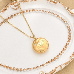 Водолей 304 ожерелья с подвесками в виде созвездий из нержавеющей стали с прозрачным кубическим цирконием, золотые, Водолей, 15.75 дюйм (40 см)