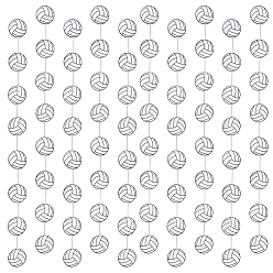 White Paper Volleyball Hanging Banners, for Party Decor, White, 2000mm