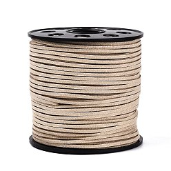 Antique White Faux Suede Cord, Faux Suede Lace, Antique White, 2.7x1.4mm, about 98.42 yards(90m)/roll