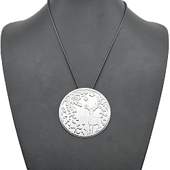 Серебро Ожерелье из сплава с подвеской в виде круглого сердца с цветком любви и рыбой, серебряные