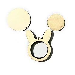 Кролик Деревянные пяльцы для вышивания крестиком, вышитая рамка дисплея, аксессуары для швейных инструментов, кролик, 65x45 мм