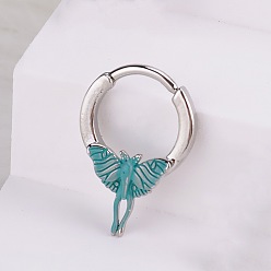 Бабочка 316l Кольца для носа из нержавеющей стали с микропаве из кубического циркония, бабочка, внутренний диаметр: 10 мм, штифты : 1.2 мм