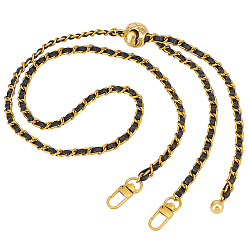 Золотой Черная искусственная кожа с цепочками для ремня из сплава, для аксессуаров для замены сумок, золотые, 27.5~121 см