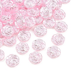 Pink Имитация жемчуга акриловые, цветок, розовые, 14x14.5x5.5 мм, отверстие : 1.6 мм, Около 943 шт / 500 г