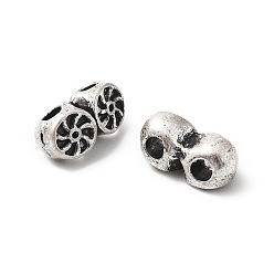 Античное Серебро Сплавочные овальные бусины тибетского стиля , без свинца, без кадмии и без никеля, античное серебро, 4.5x9x4.5 мм, отверстие : 1.8 мм