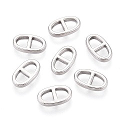 Нержавеющая Сталь Цвет Не тускнеет 304 подвески-соединители из нержавеющей стали, овальные, цвет нержавеющей стали, 10x6.5x2 мм, отверстие : 2.5 мм