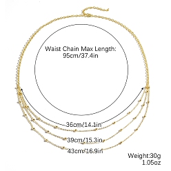 Круглые Трехслойные ремни из сплава чиан для женщин, золотые, круглые, 37-3/8 дюйм (95 см)