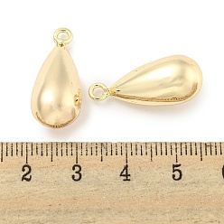 Real 18K Gold Plated Brass Pendants, Teardrop Charms, Real 18K Gold Plated, 24x10x9mm, Hole: 1.8mm