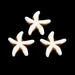 Морская звезда Бусины из непрозрачного акрила с морской тематикой, окрашенные аэрозольной краской., имитация оболочки, морская звезда, 14x14x5 мм, отверстие : 1.5 мм, Около 1515 шт / 500 г