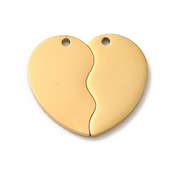 Золотой Ионное покрытие (ip) 304 подвески из нержавеющей стали, лазерная резка, шарма сердца, золотые, 20x22.5x1.5 мм, отверстие : 1.4 мм