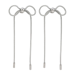 Нержавеющая Сталь Цвет Не тускнеющие серьги-гвоздики из нержавеющей стали с бантом 304 для женщин, цвет нержавеющей стали, 82x38 мм