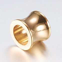 Золотой 304 из нержавеющей стали бусы, бусины с большим отверстием, песочные часы, золотые, 10x8 мм, отверстие : 7 мм