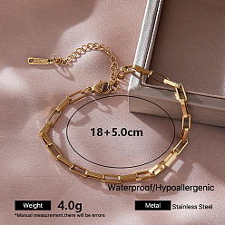 Golden Vintage Style Women's Chain Bracelet Stainless Steel Simple Elegant Fashion Jewelry