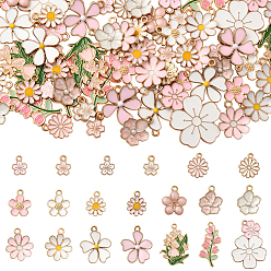 Pink 80 шт 20 стили подвески из сплава эмали, , без свинца и без кадмия, золотые, розовые, 11.3~32.5x9~21x1.5~4 мм, отверстие : 1.2~1.8 мм, 4 шт / стиль