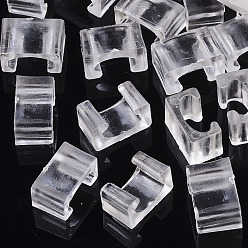 Clear Transparent AS Plastic Base Buckle Hair Findings, for Hair Tie Accessories Making, Rectangle Shape, Clear, 6.5x11x6mm, about 2000pcs/bag